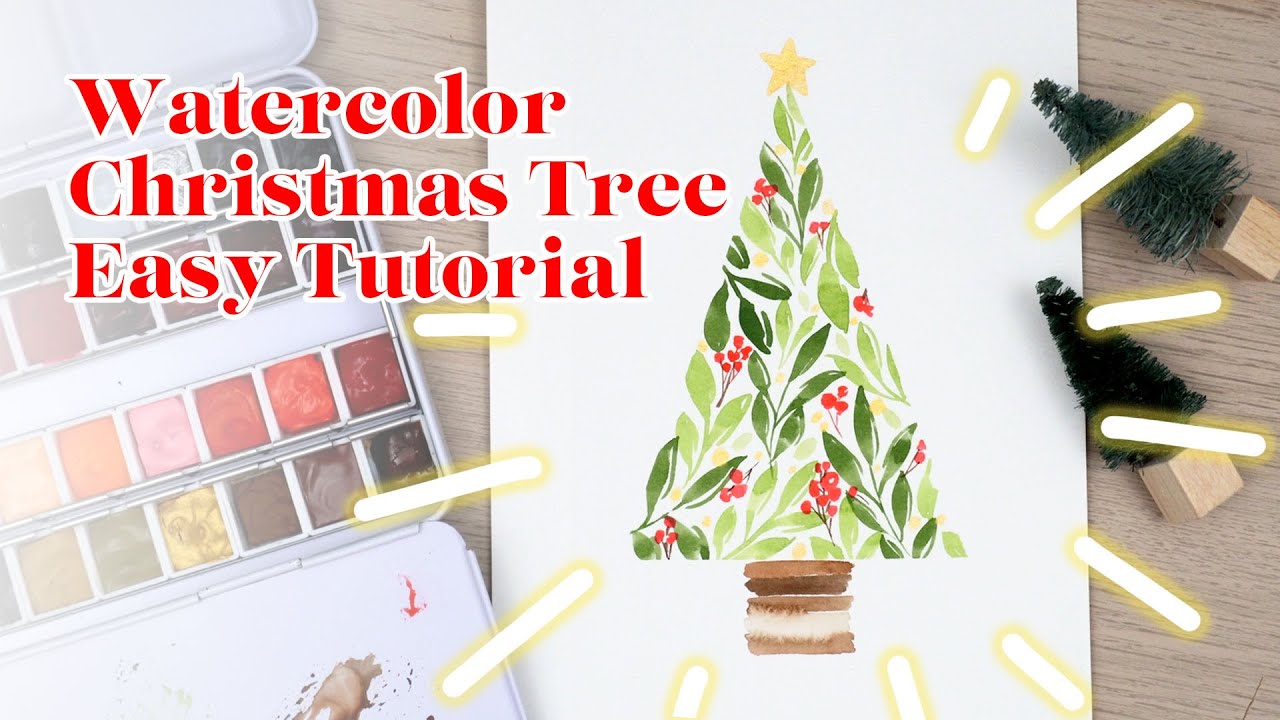 #Watercolor #Christmas Tree - Easy Beginner Tutorial