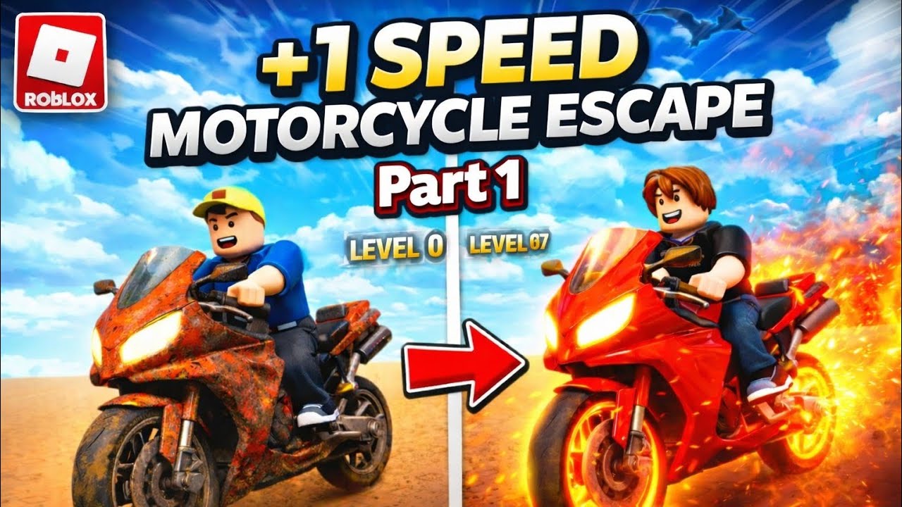 Roblox + 1 Speed MotorCycle Escape Part 1 🛵🏍️