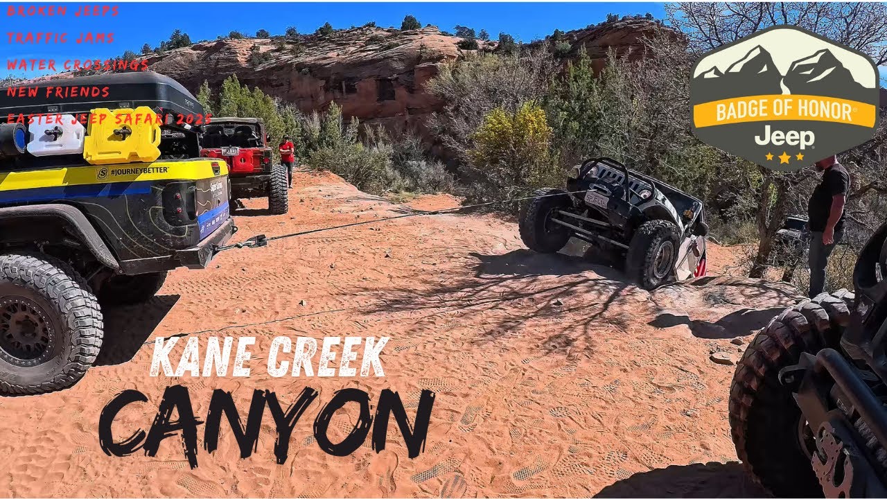 Broken Jeeps, Water Crossings and Traffic on the new Jeep Badge of Honor Trail; Kane Creek Canyon.