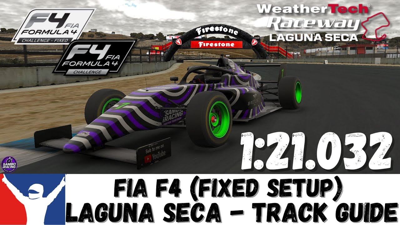 iRacing F4 Laguna Seca Guide - 1:21.032 (Using Fixed Setup) - Laguna F4 Track Guide