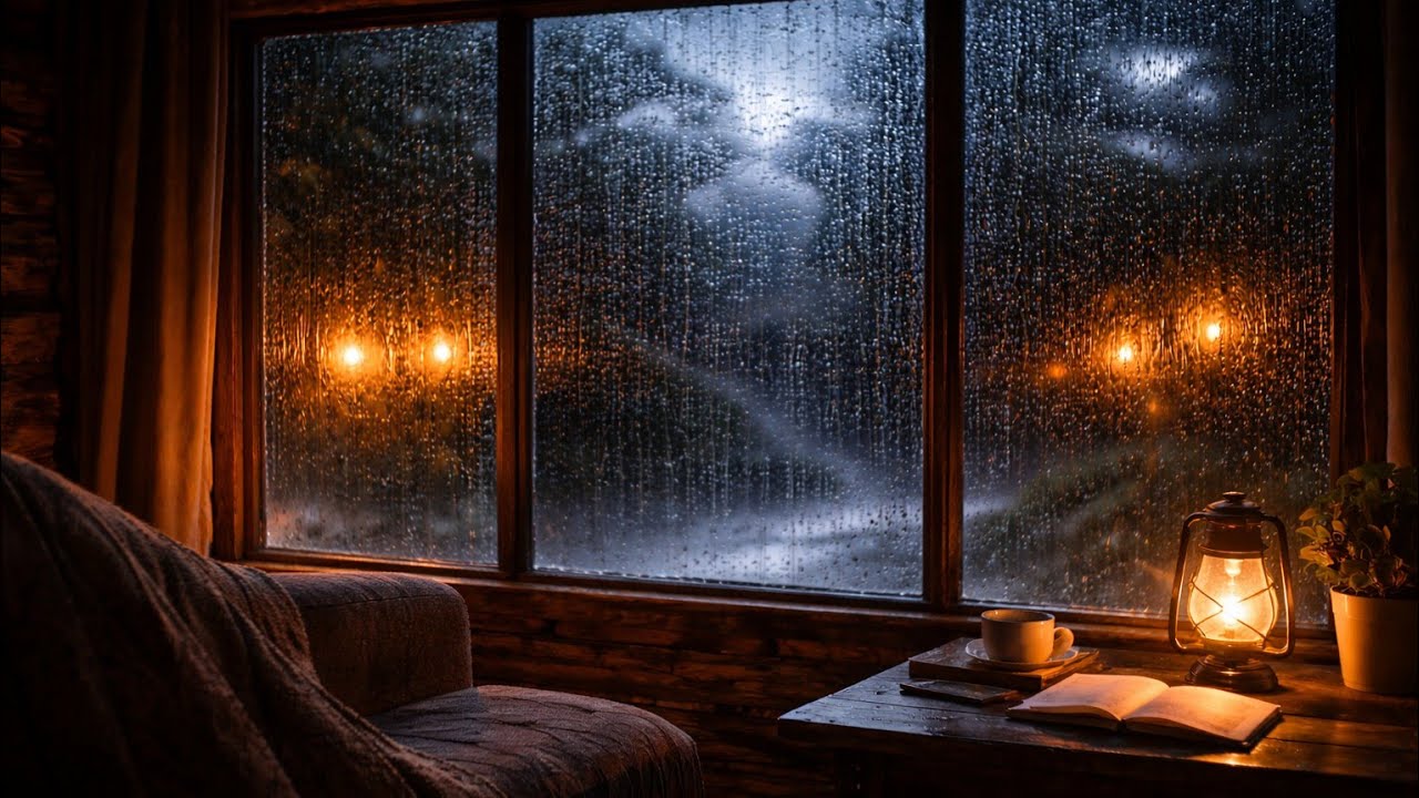 Rain on Window at Night – Deep Sleep Rain Sounds (Black Screen)
