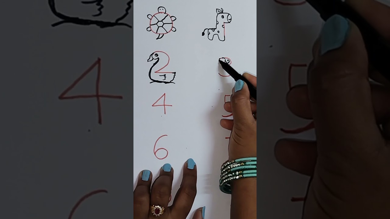 How to draw pictures using numbers | Simple drawing ideas for beginners | number drawing