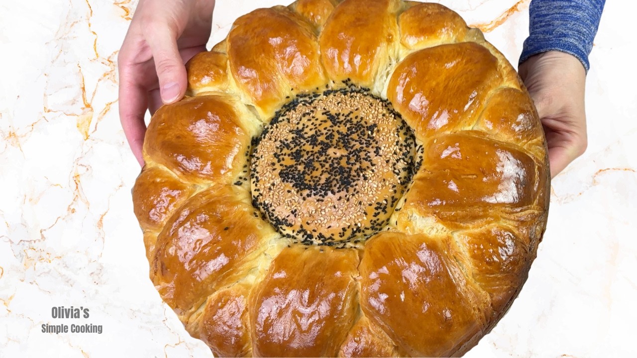 Suncokret Pogača 🌻 | Balkan Sunflower Bread | Soft & Fluffy Homemade Recipe