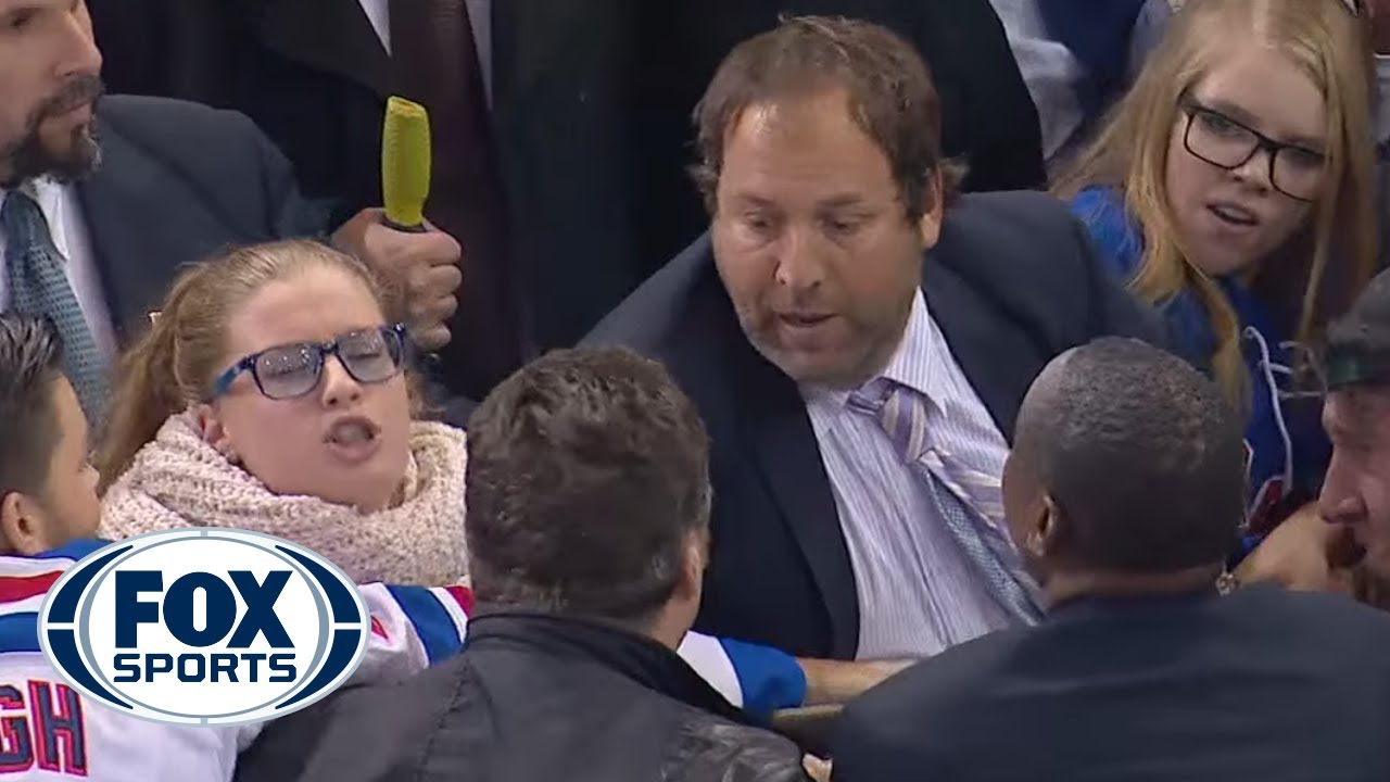 These fans fight over a hockey stick
