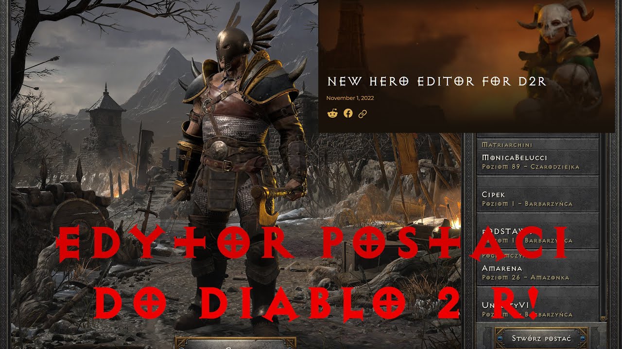 Twórz i Edytuj postacie do Diablo 2 Resurrected!!!