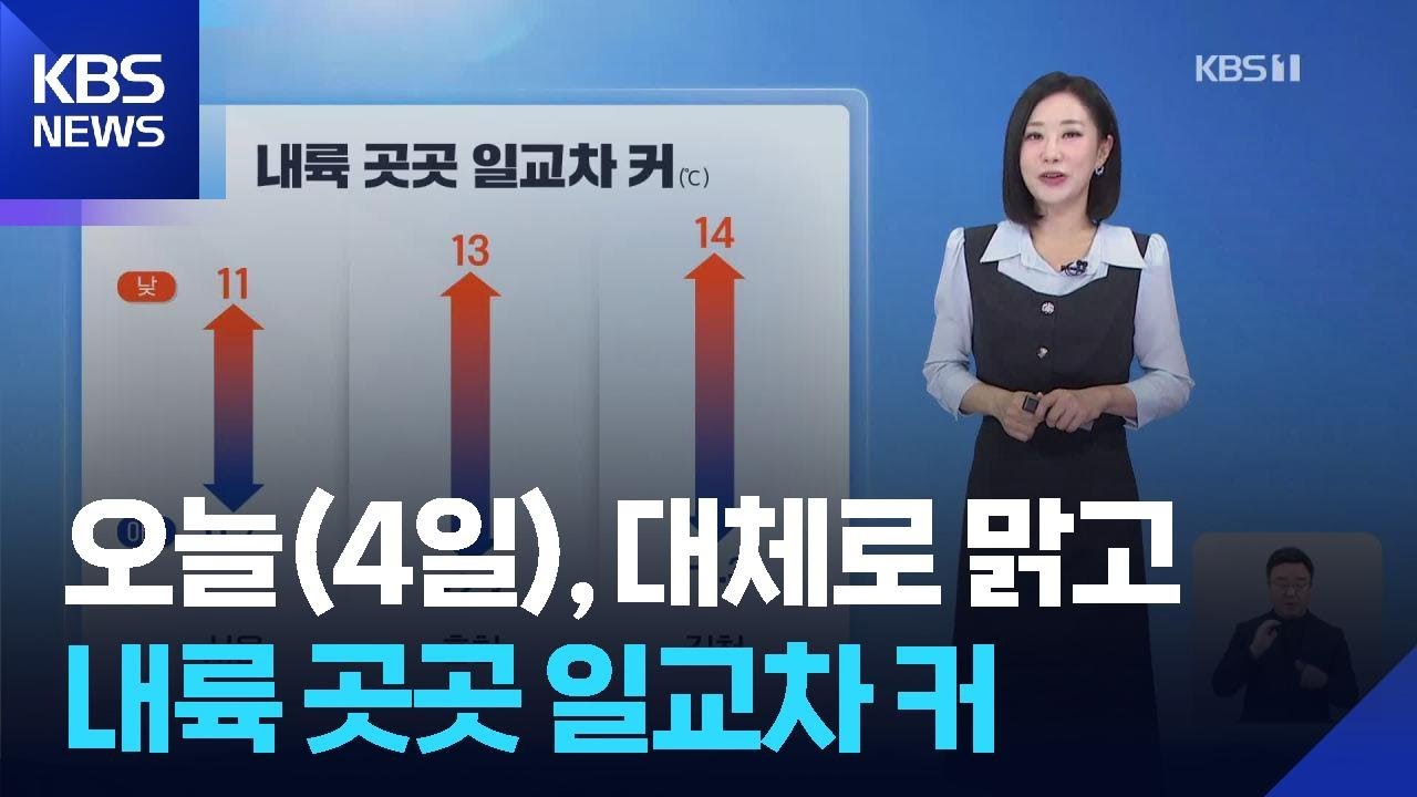 [날씨] 오늘(4일), 대체로 맑고 내륙 곳곳 일교차 커 / KBS  2026.03.04.