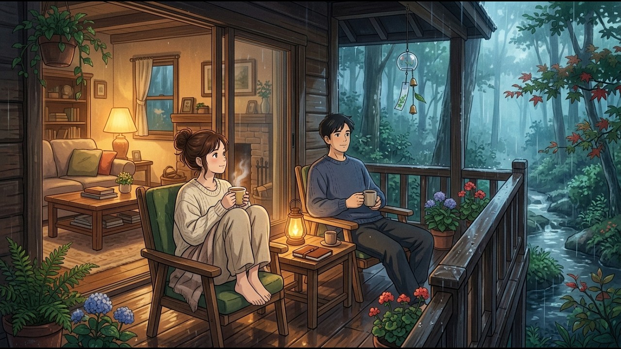 Just Rain, Love & a Treehouse |A Cozy Treehouse Night 🌿 Ghibli Style ASMR That Heals You