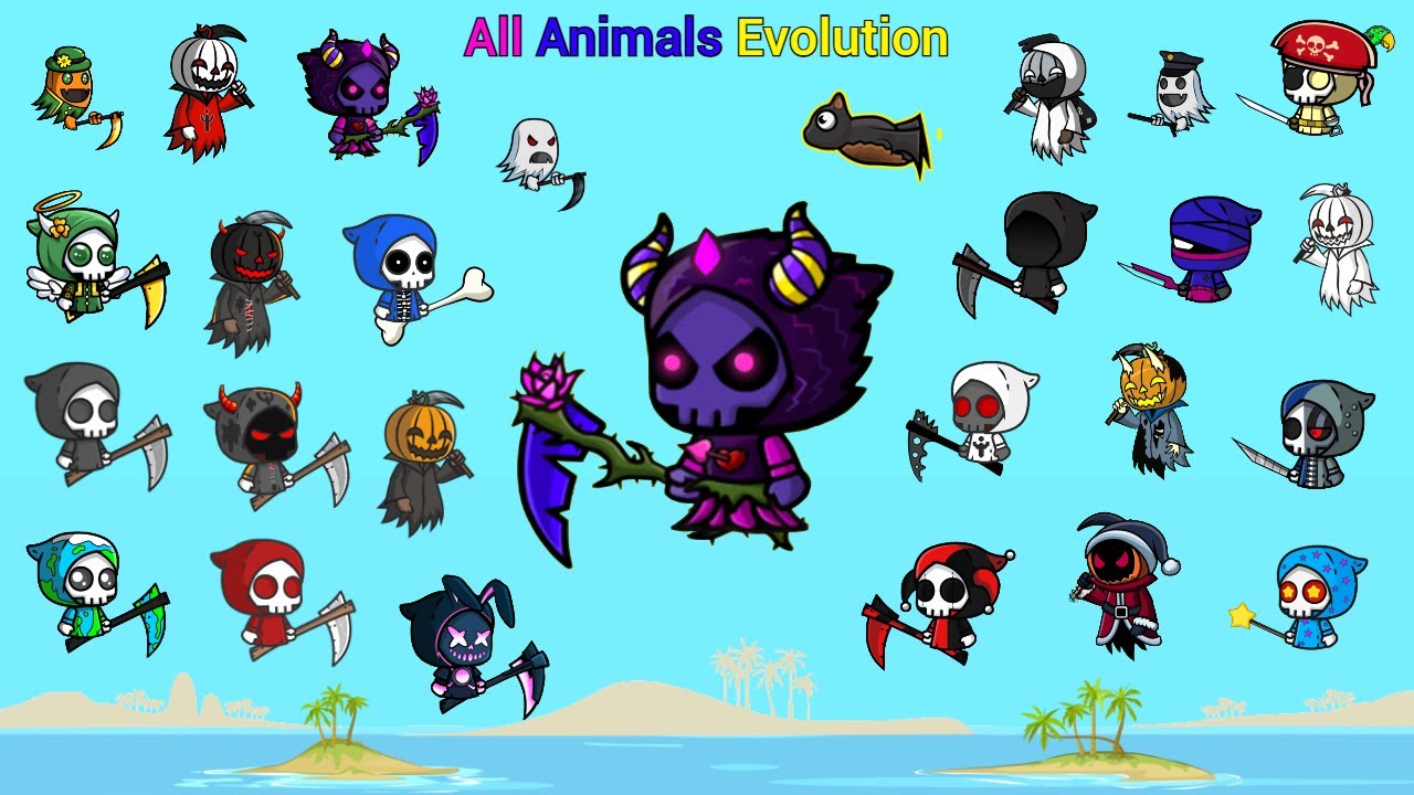 All Animals Evolution And Valentines Reaper Destroyed Enemies Bosses Players (EvoWorld.io)