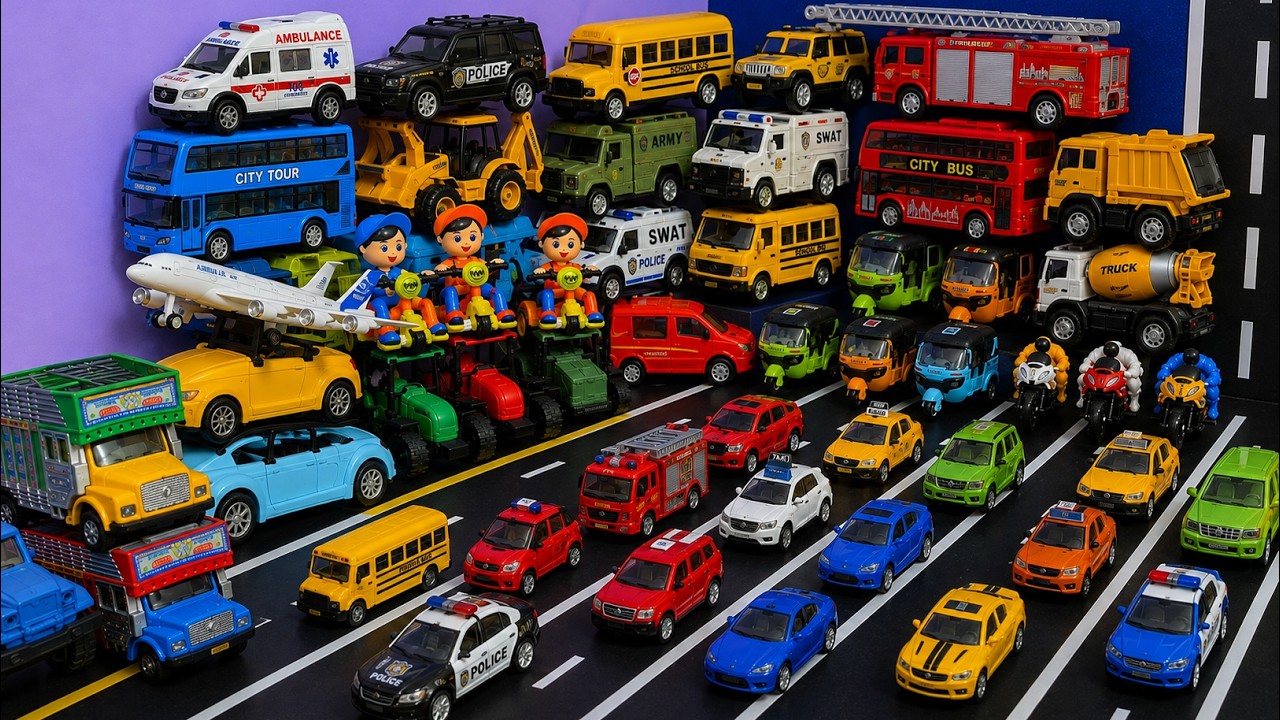 Amazing Toy Cars on Road | 100+ Vehicles Collection for Kids