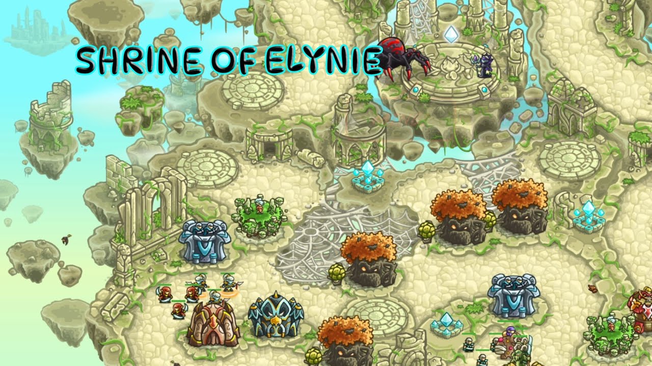 Kingdom Rush Origins - Shrine of Elynie (BOSS FIGHT) - Veteran 3 Stars - (ENDING)