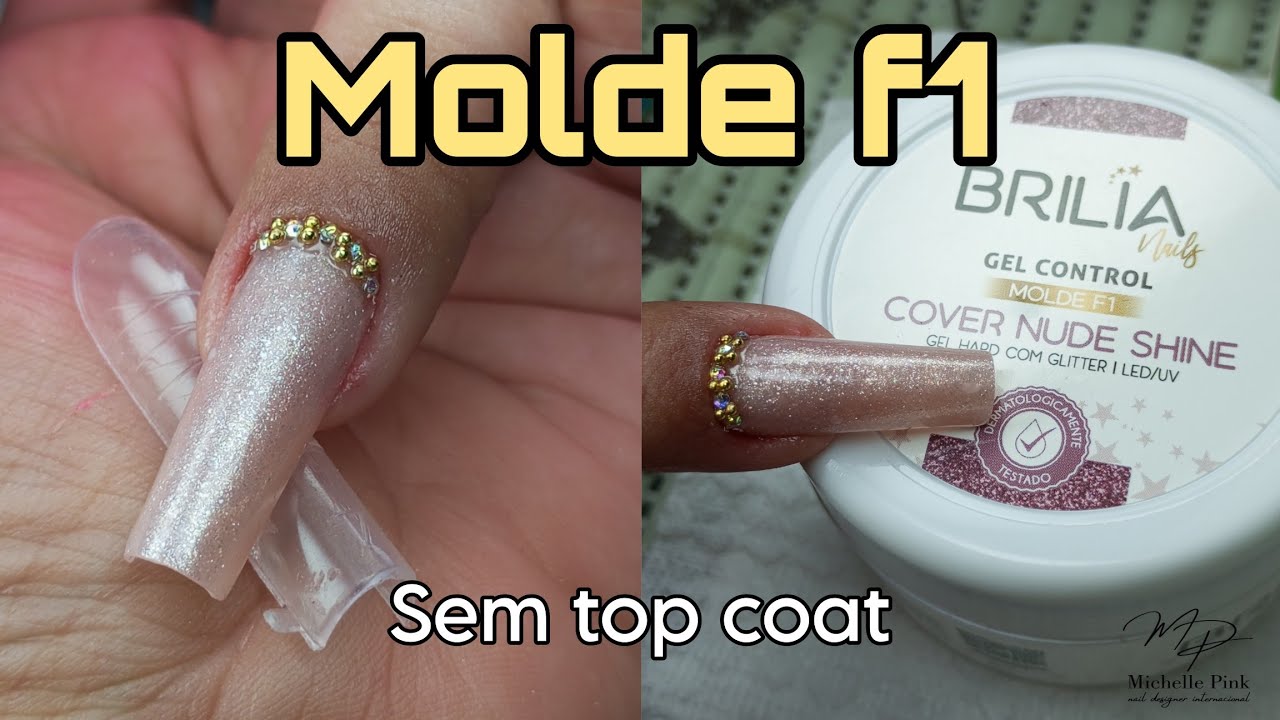 Gel Brilia no molde f1 sem top coat!