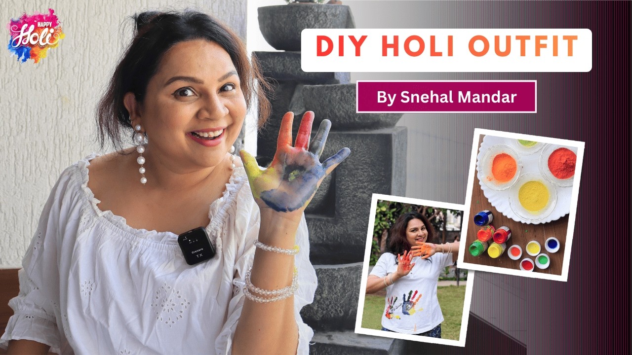 Make Your Own Holi Outfit 🎨 | Hand Painted Clothes for Holi | Easy & Colorful  | #snehalchandwadkar
