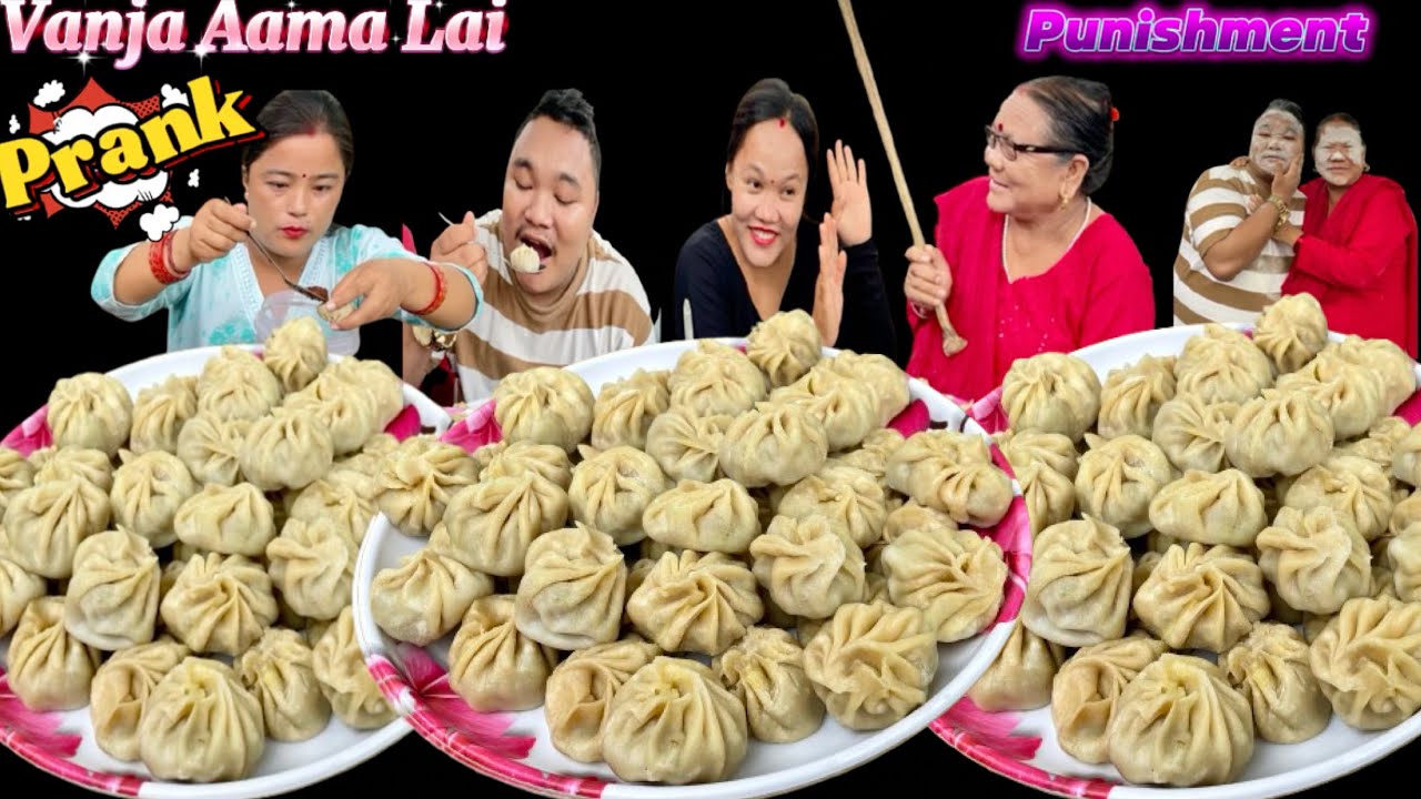 FIRST TIME VANJA RA AAMA PRANK 🥵HUNUVO😍| MO:MO Eating Challenge 