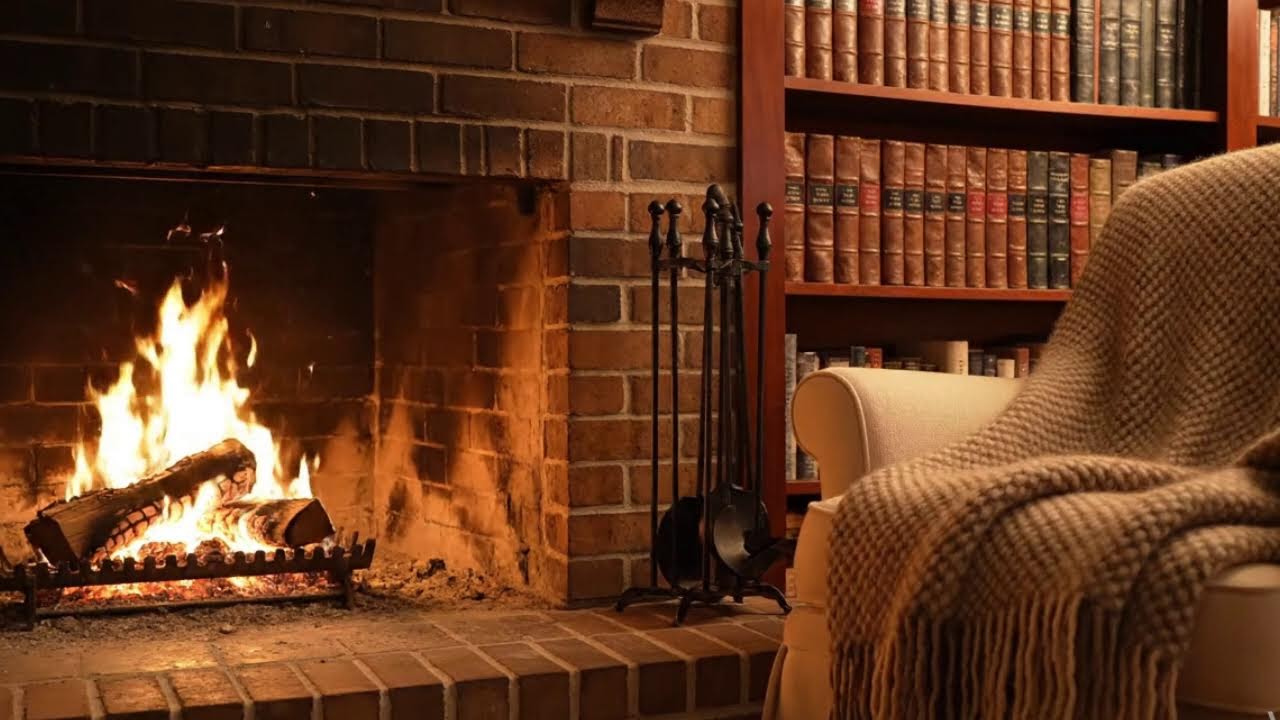 Streaming Warm Fireplace Reading Ambience | ASMR for Focus