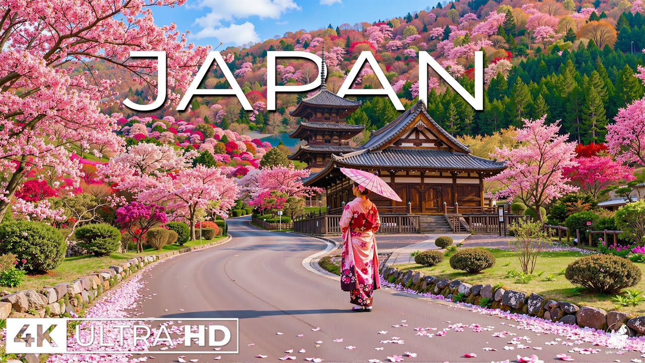 Japan in Spring 4K | Relaxing Music With Beautiful Natural Landscape - 4K Video UHD