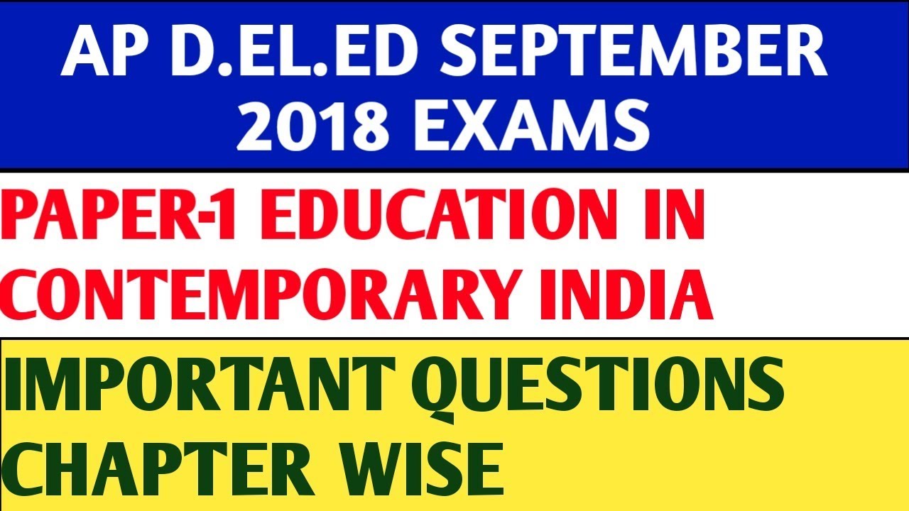 AP DED 2ND YEAR  PAPER 1 IMPORTANT QUESTIONS CHAPTERWISE