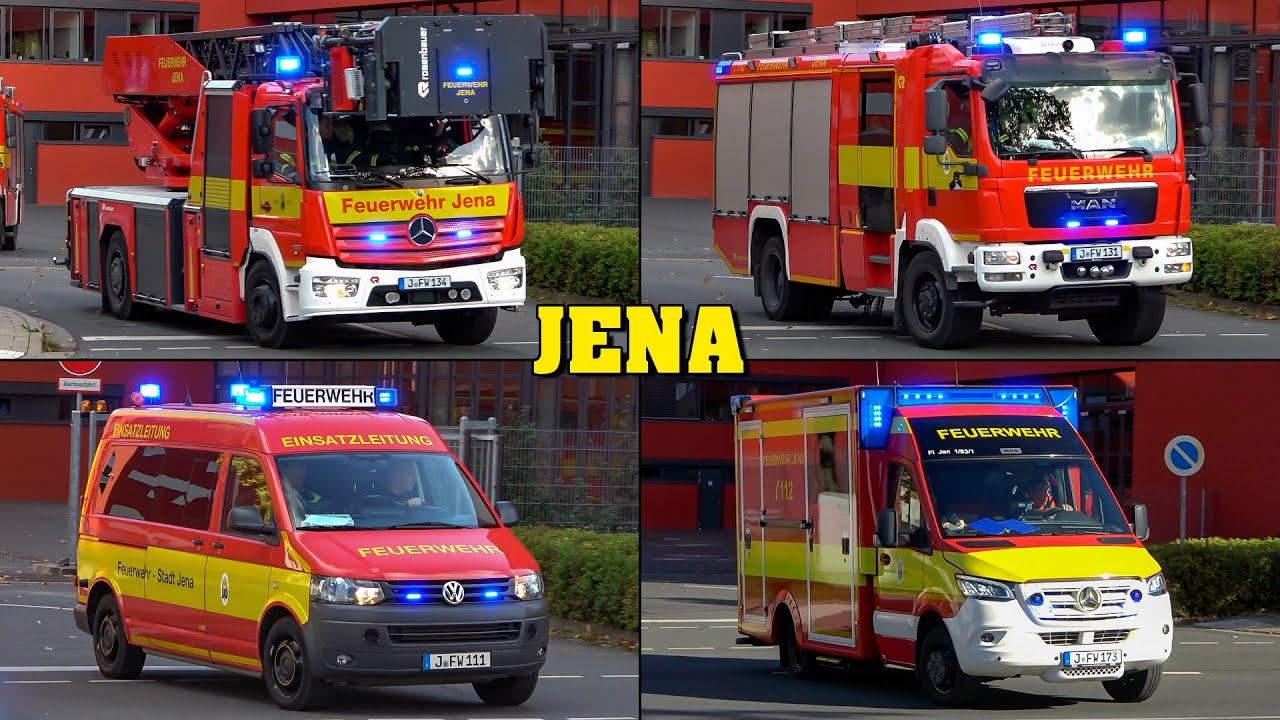 [FEUERWEHR JENA] - Wachausfahrt mit PRESSLUFT | Löschzug | NEUE Rettungsdienst-Fahrzeuge & MEHR!