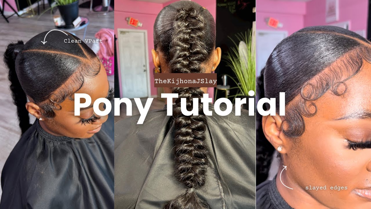 How To Properly Sleek A Vpart Pony ✨ Ponytail Tutorial / Fishtail Look Alike