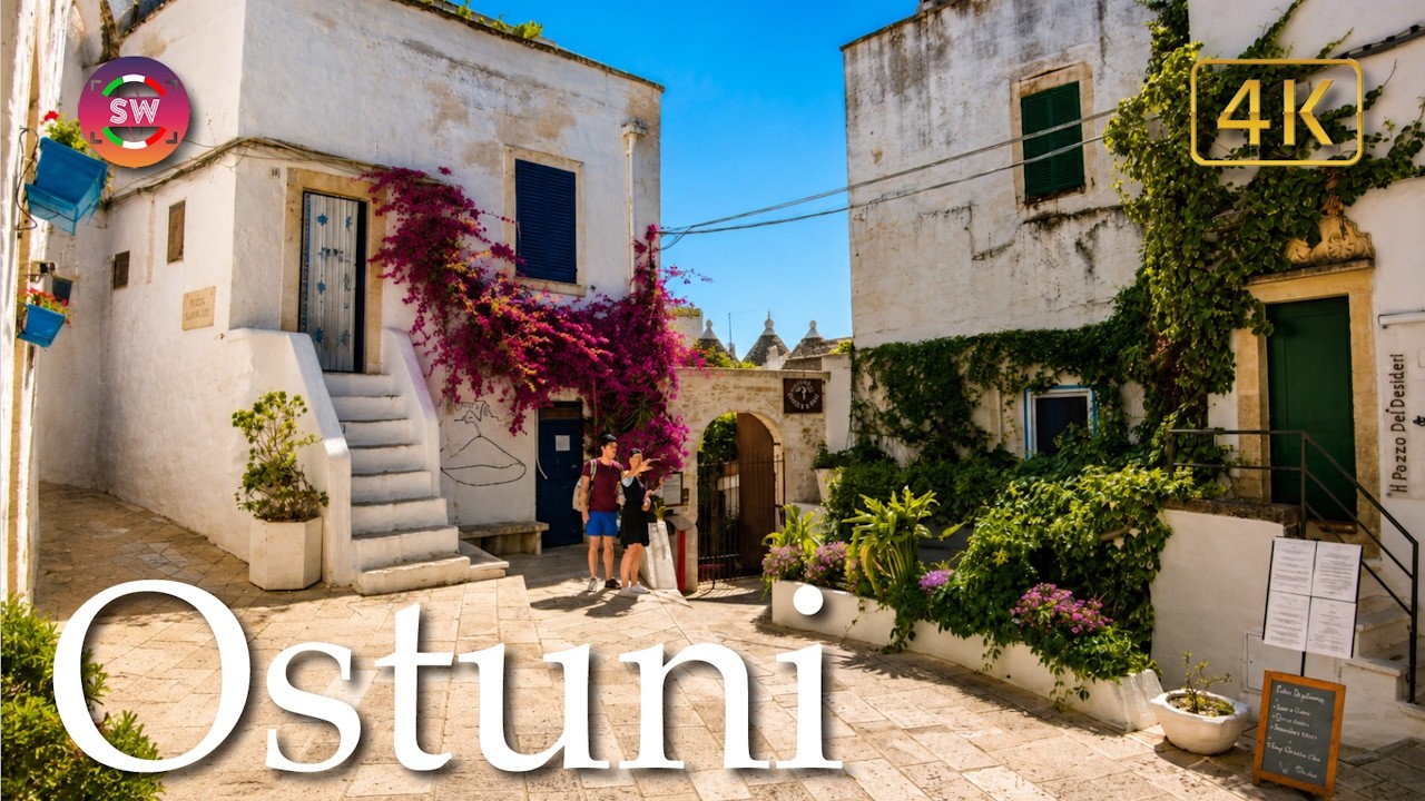 Ostuni (Puglia), Italy【Walking Tour】History in Subtitles - 4K