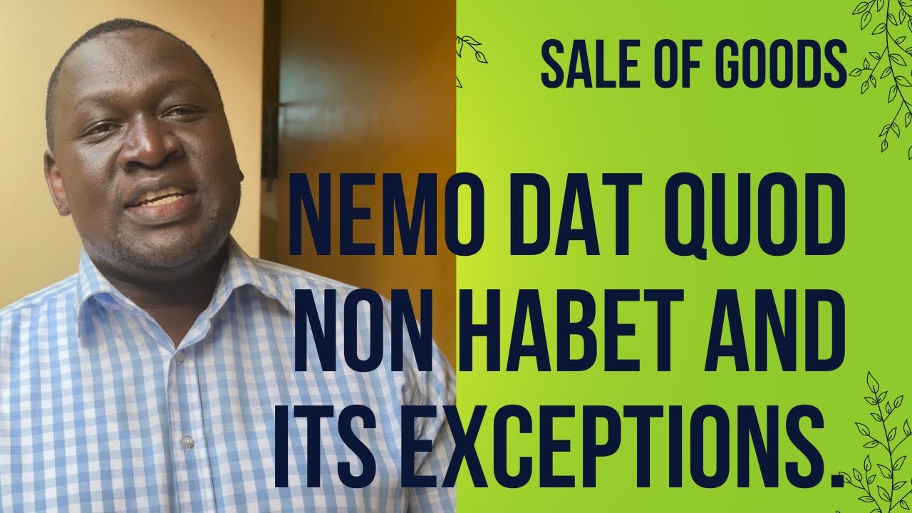 Sale of good. Nemo dat quod non habit and it’s exceptions.