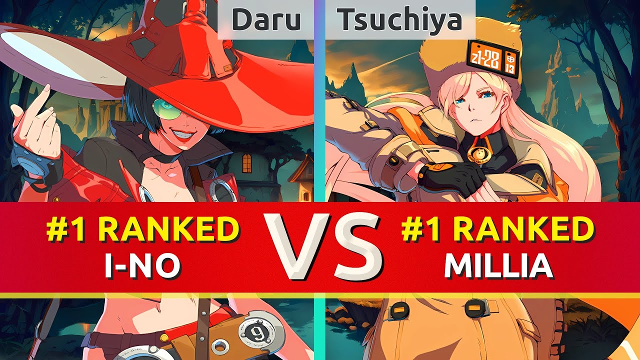 GGST ▰ Daru (#1 Ranked I-No) vs Tsuchiya (#1 Ranked Millia). High Level Gameplay