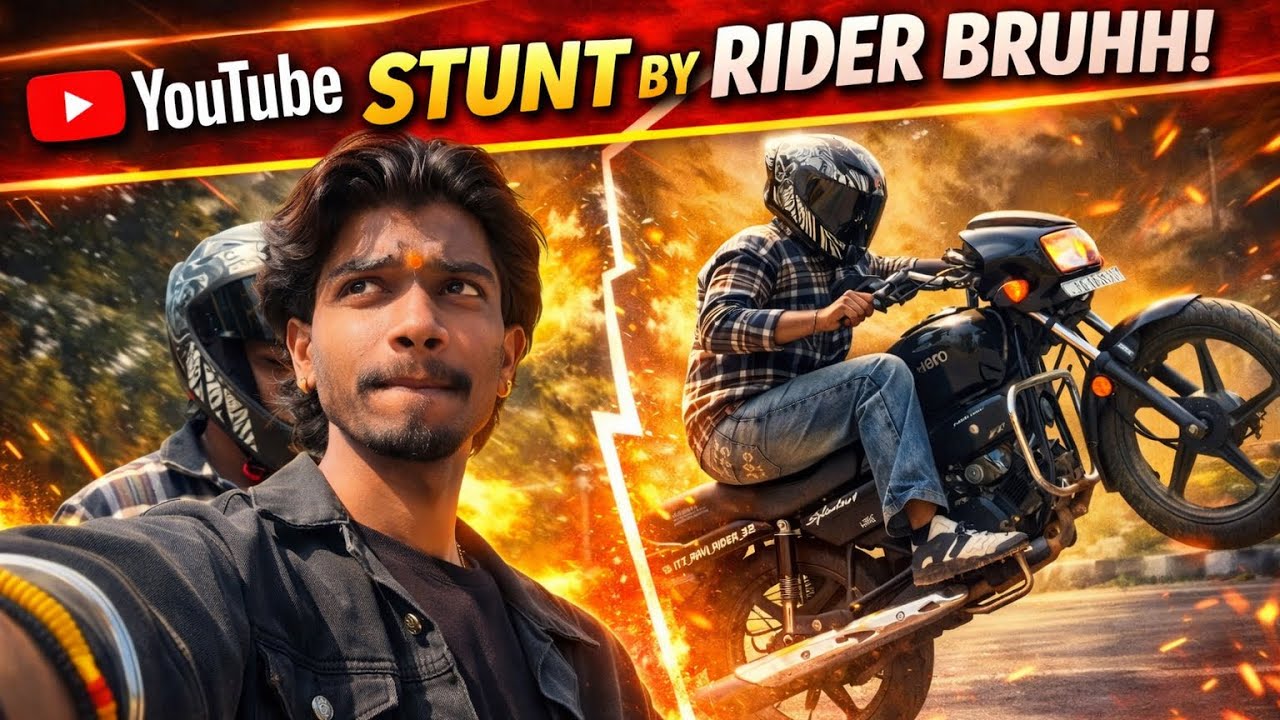 YouTube Stunt Gone Crazy 😳🔥 | Rider Bruhh Full Power Ride @RajaDc77 