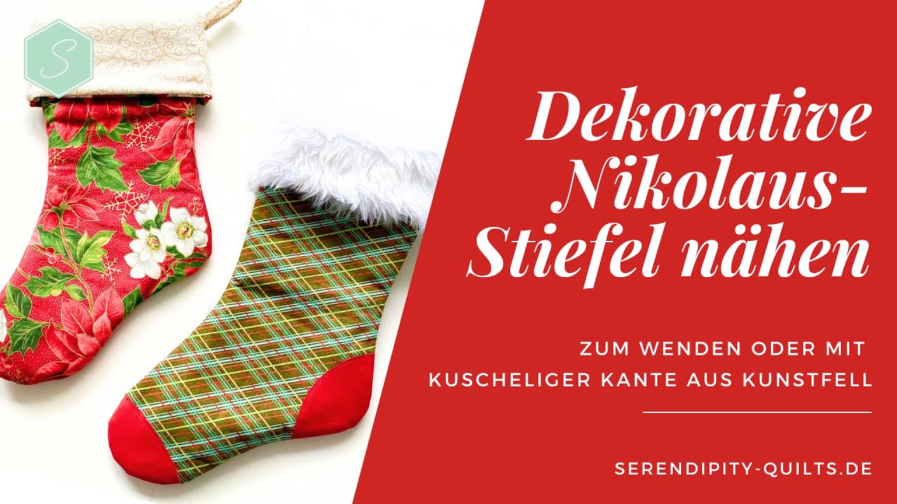 Dekorative Nikolaus Stiefel nähen