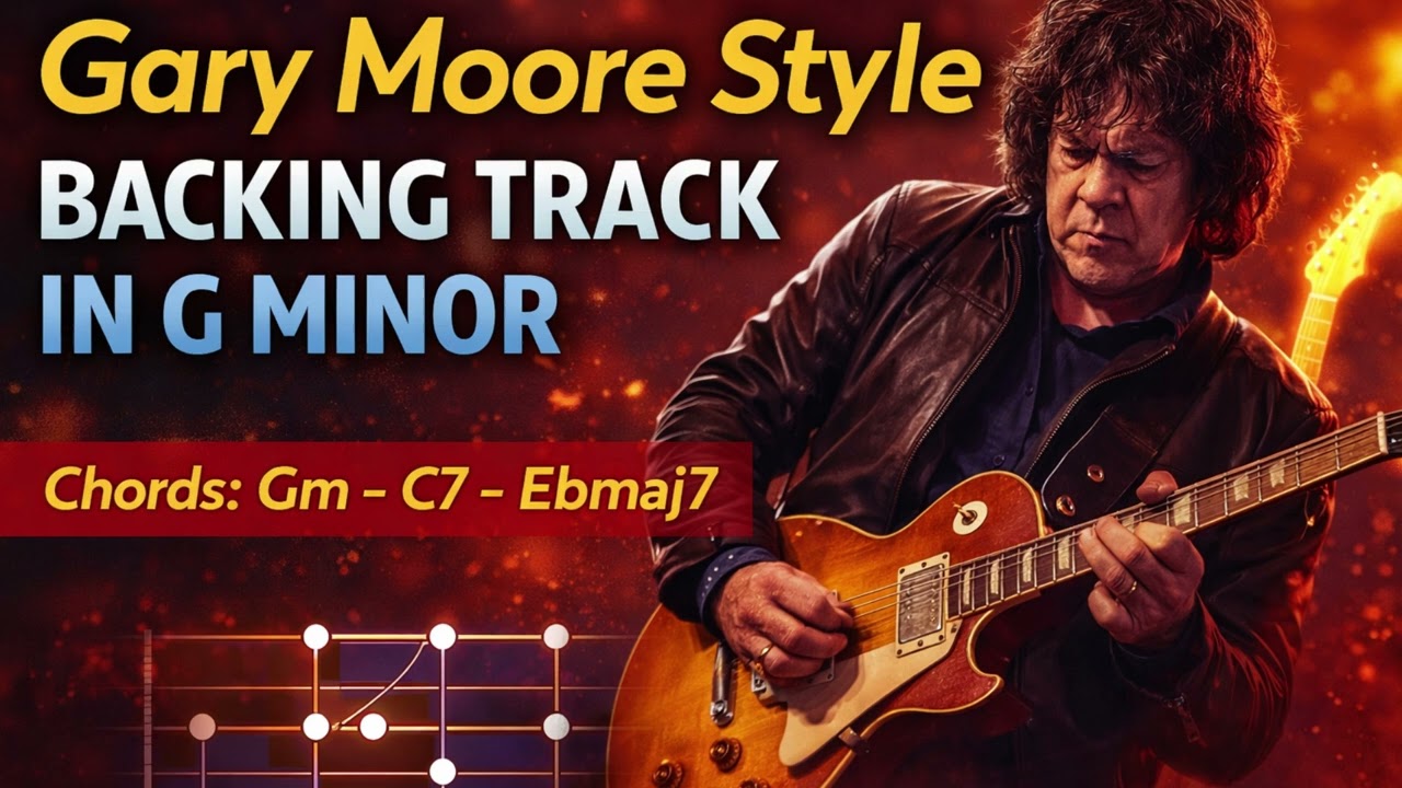 Emotional G Minor Blues Backing Track 🎸 | Gary Moore Style | Chords: Gm – C7 – Ebmaj7