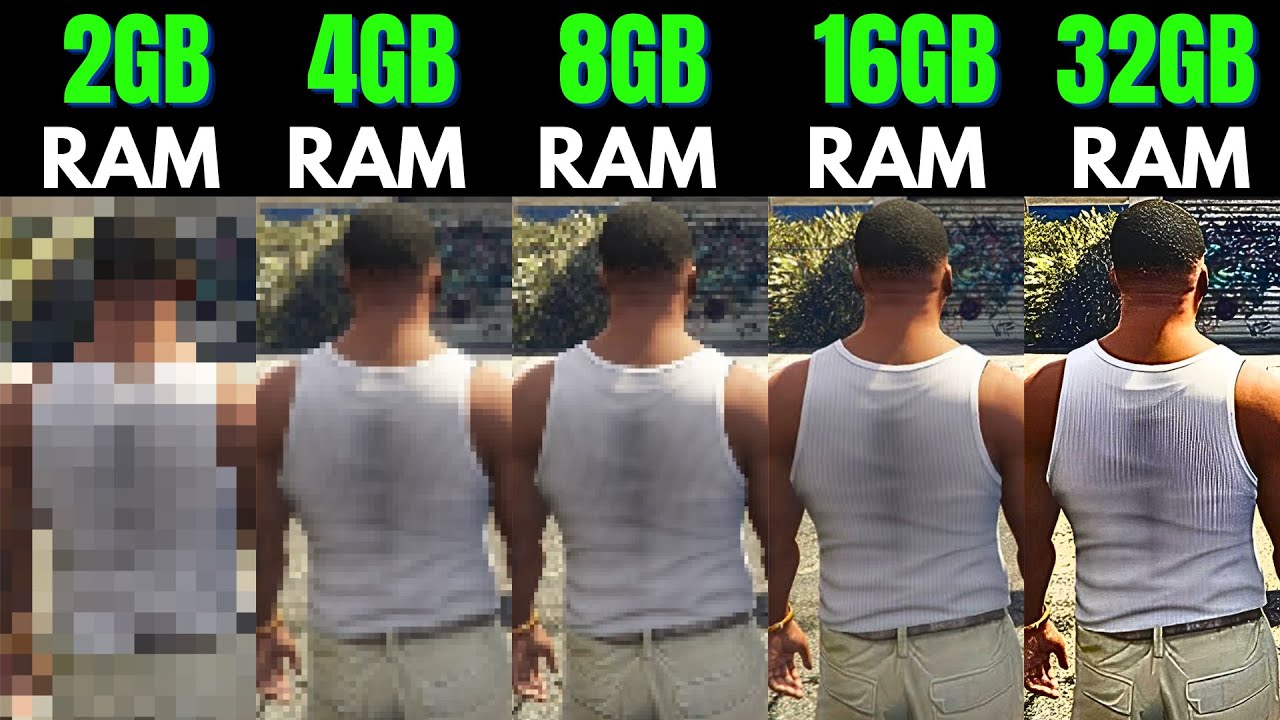 GTA 5 Enhanced 2gb ram 4gb ram против 8gb ram против 16gb ram против 32gb ram