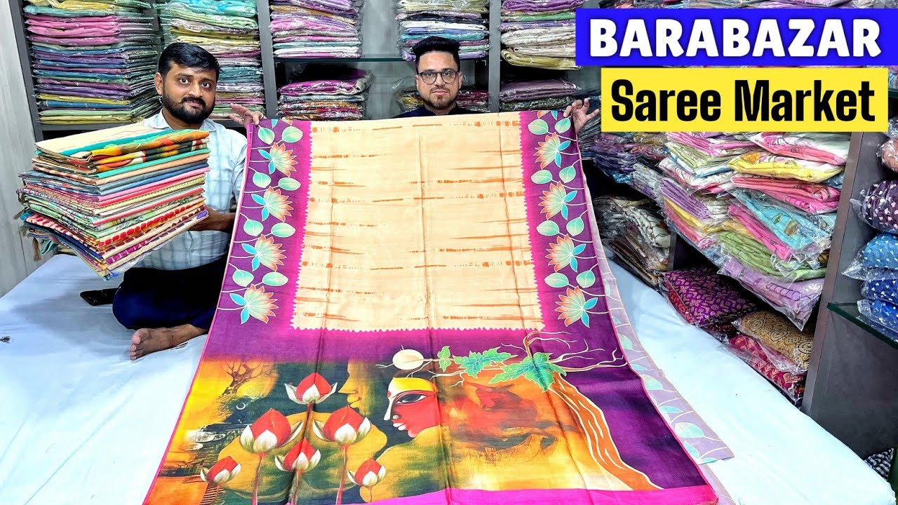 Kolkata Handwork Saree / Pure Silk Saree & Digital Print Saree Wholesaler in Kolkata , Burra Bazar 🔥