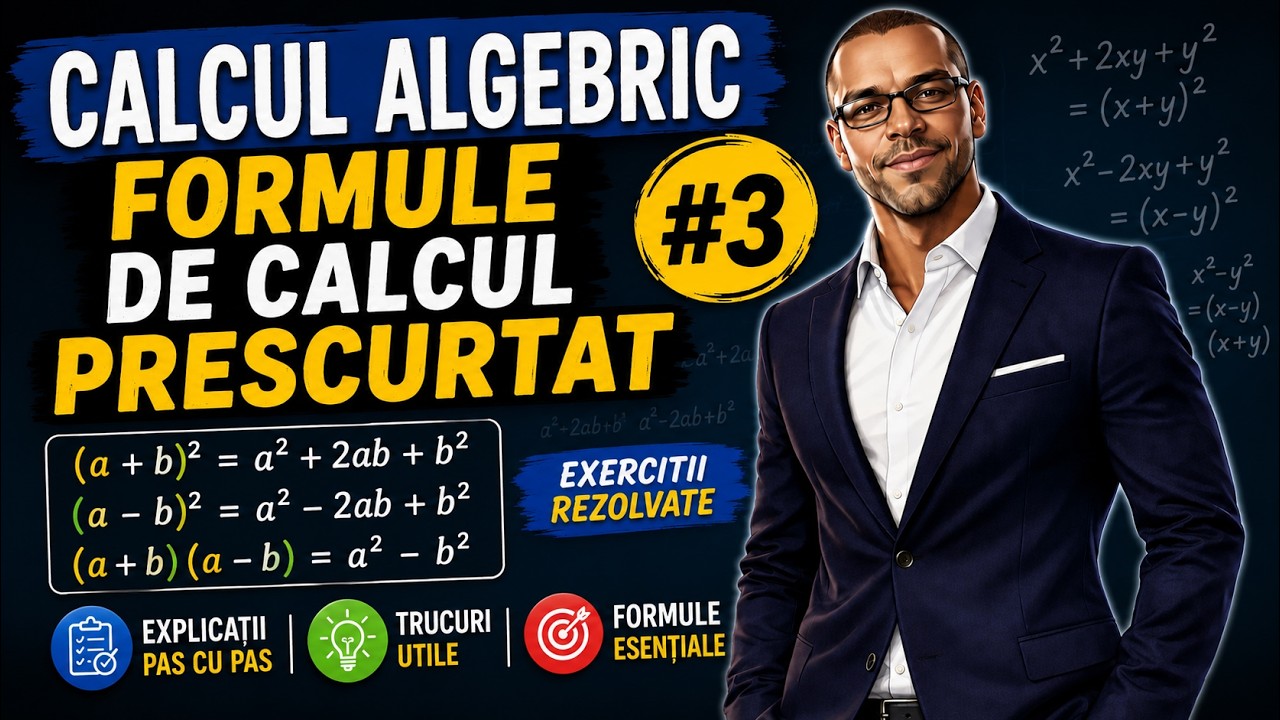 Calcul algebric - Exercitii rezolvate # 3 - Formule de calcul prescurtat