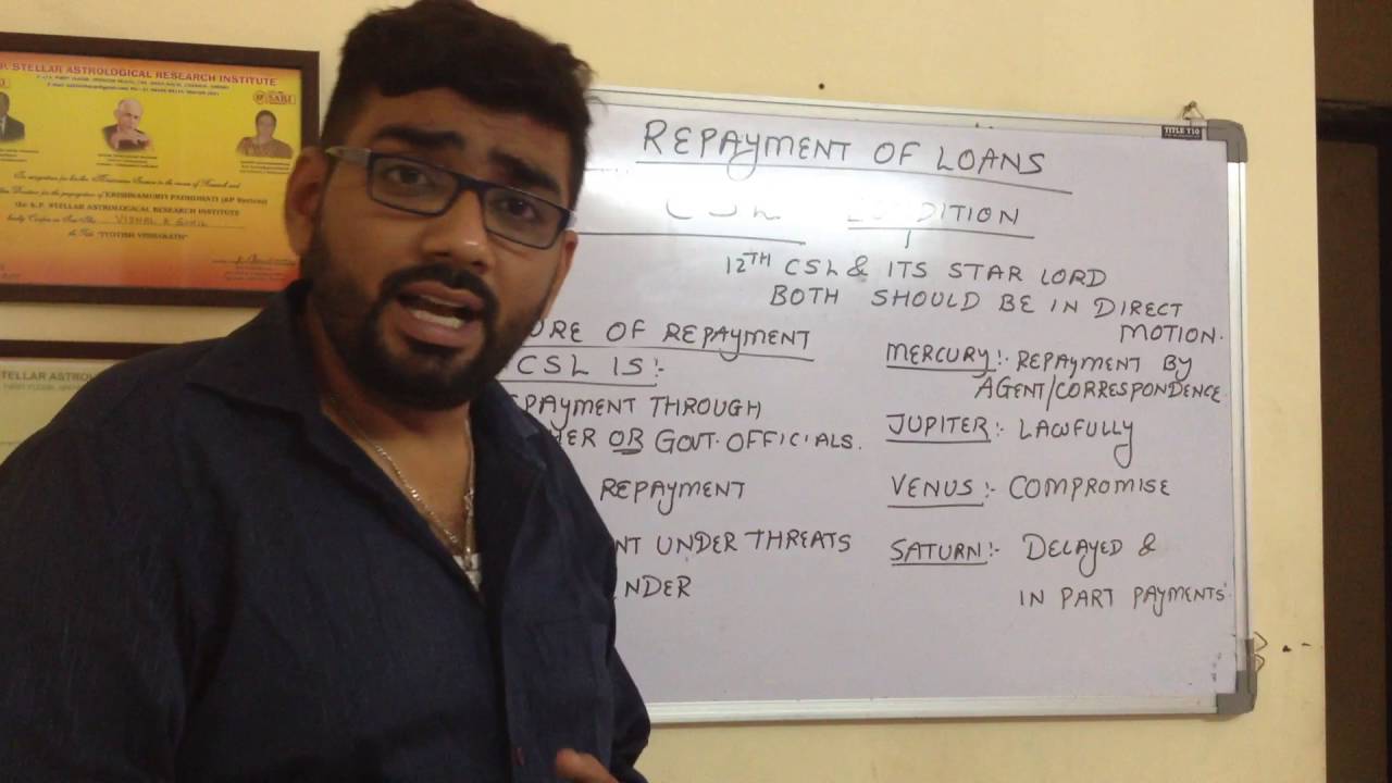 Learn KP astrology- Repayment of loan