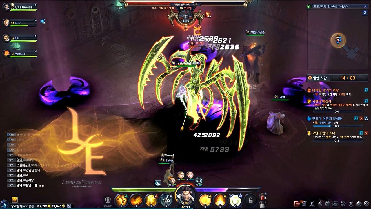 Lineage Eternal Twilight Resistance - 1st CBT level 20 Mysterious Dungeons 4 Player Gameplay