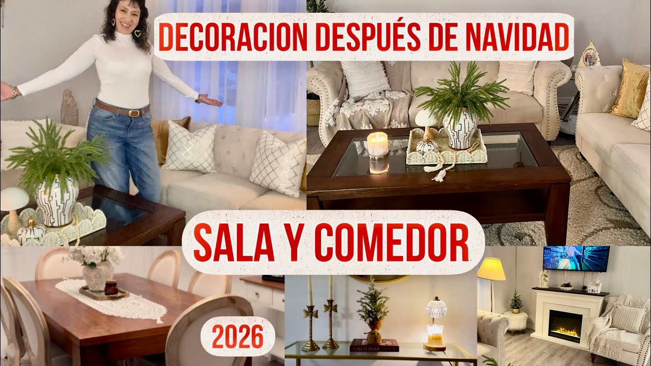 DECORACION  DE MI SALA Y COMEDOR DESPUÉS DE NAVIDAD /COLOR  DEL AÑO 2026 CLOUD DANCER/WINTER❄️🥶☃️🌨️