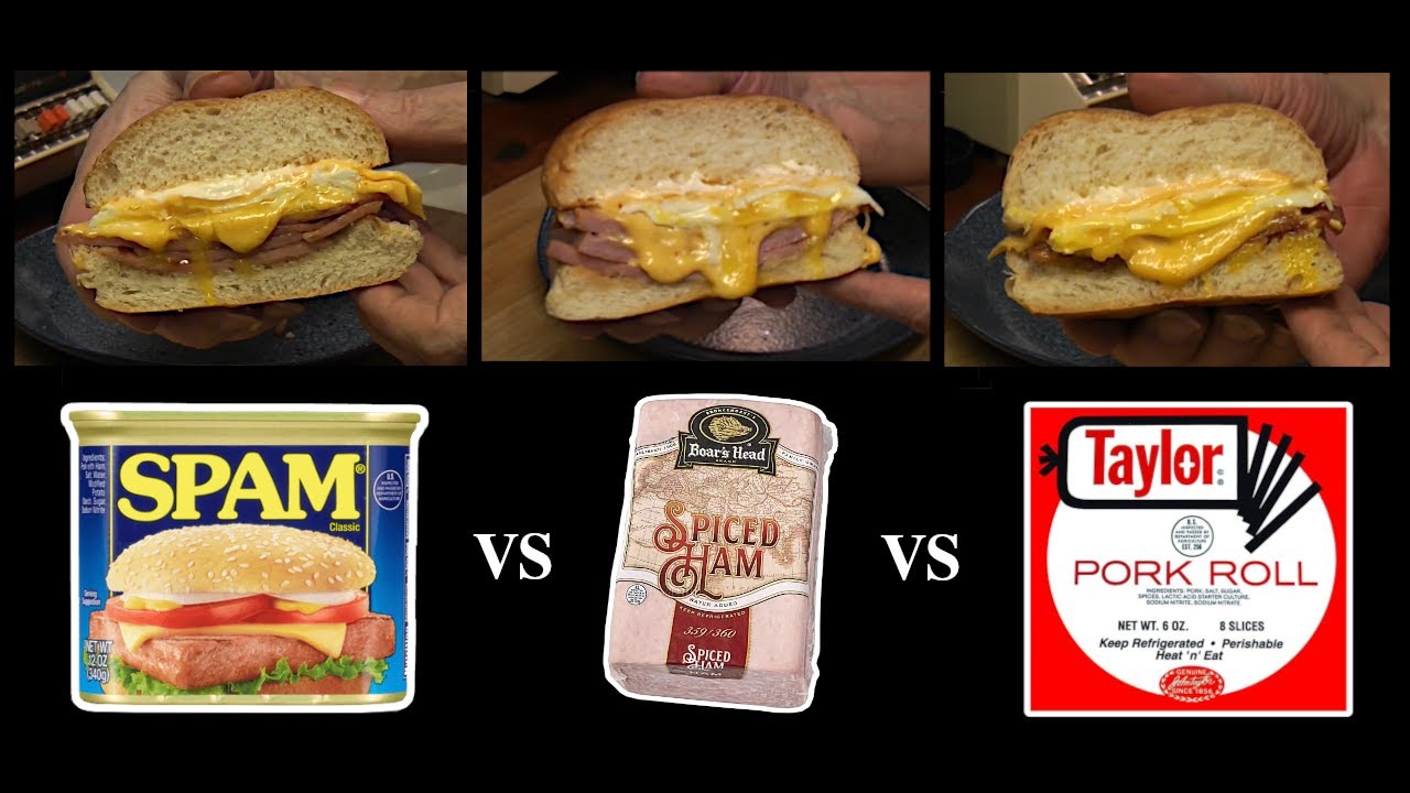 SPAM vs Taylor Pork Roll vs Boar's Head Spiced Ham Comparison - taste test showdown