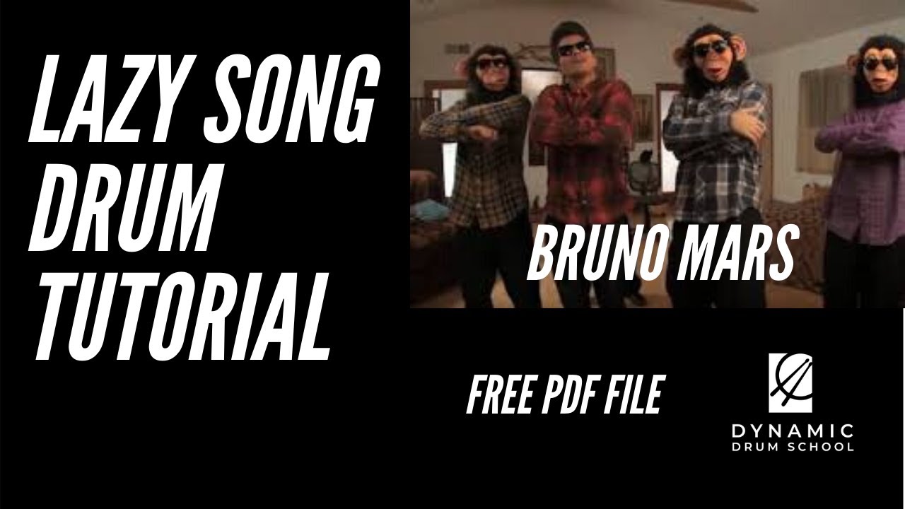 The Lazy Song - Bruno Mars Drum Tutorial - Easy Drum Lesson