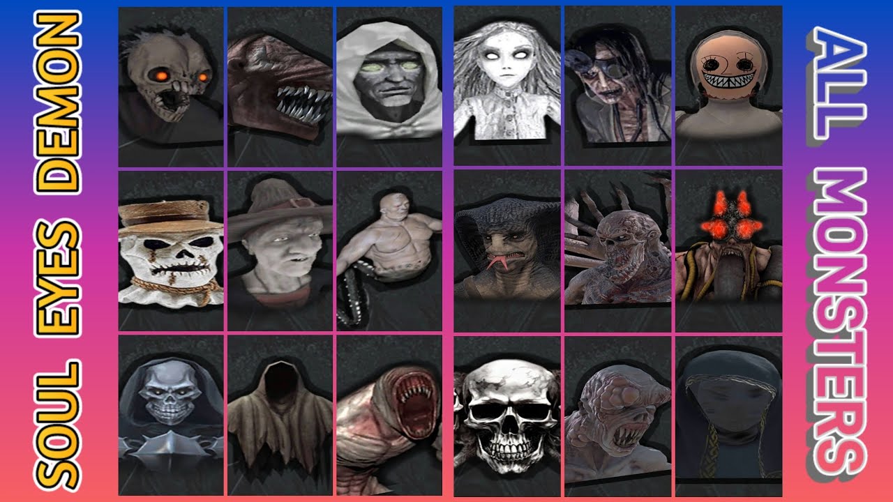 Soul Eyes Demon: Remake Eyes - ALL Monsters Jumpscares on All Characters, Hospital V1 NEW Map Update