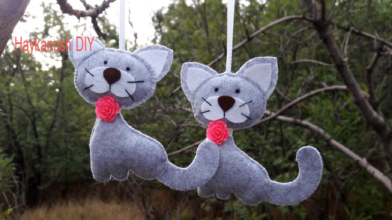 Игрушки из фетра своими руками. Котик из Фетра / Cat Felt  DIY Tutorial
