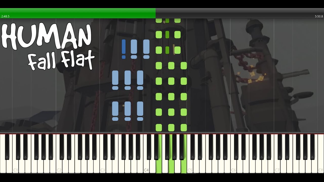 Tower Theme - Human Fall Flat Piano Tutorial (Hard)
