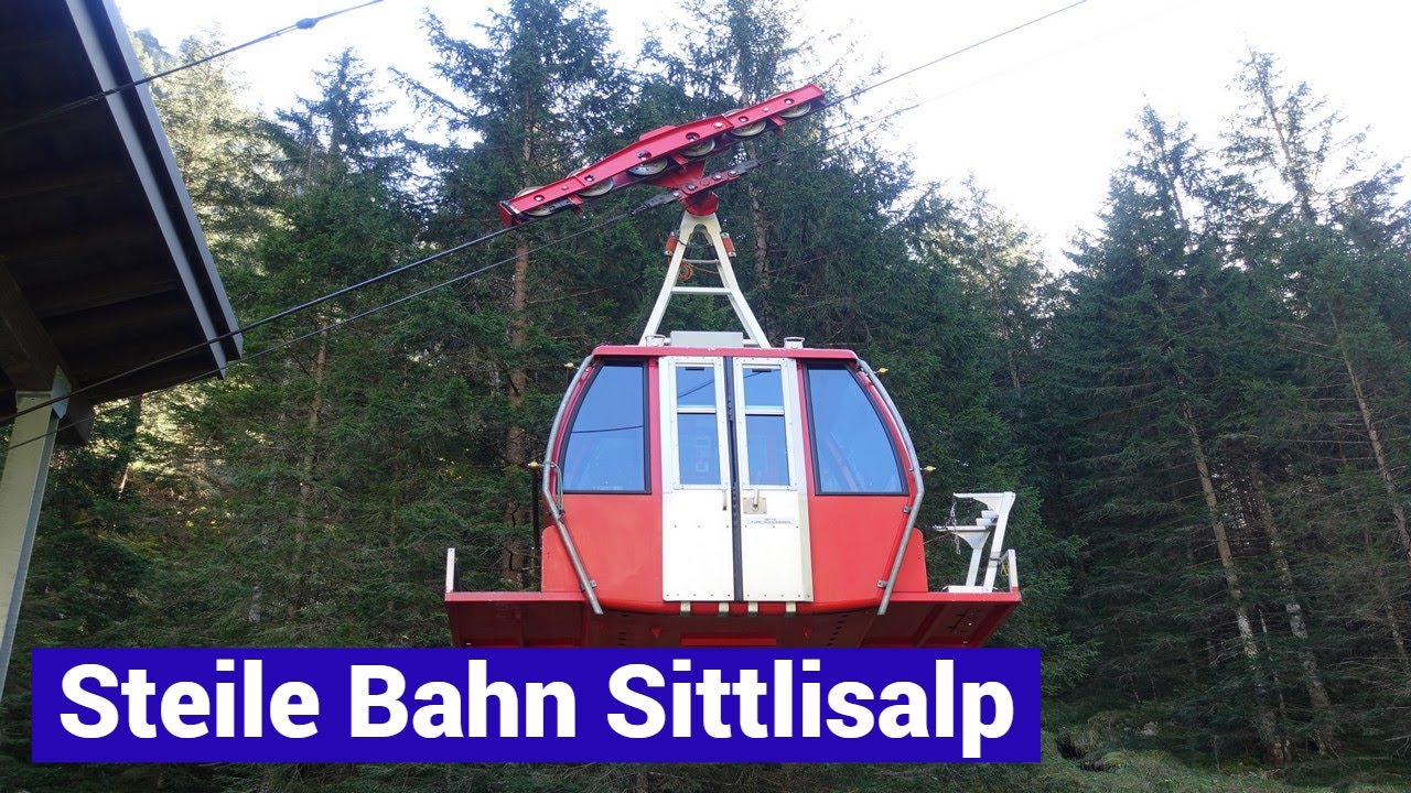 Sittlisalp sehr steile Seilbahn im Kanton Uri Schweiz