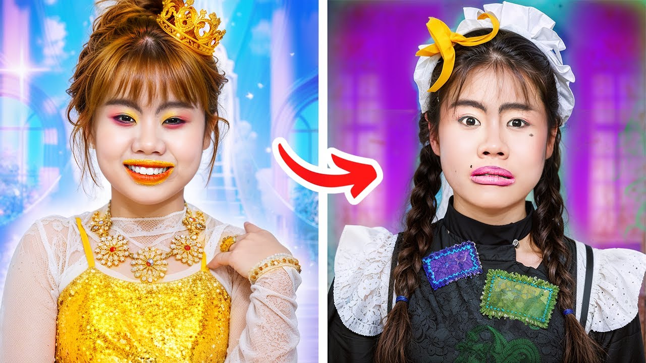 Rich Princess Became Poor Maid Overnight! Rich Mom Vs Poor Mom Swap Daughters!