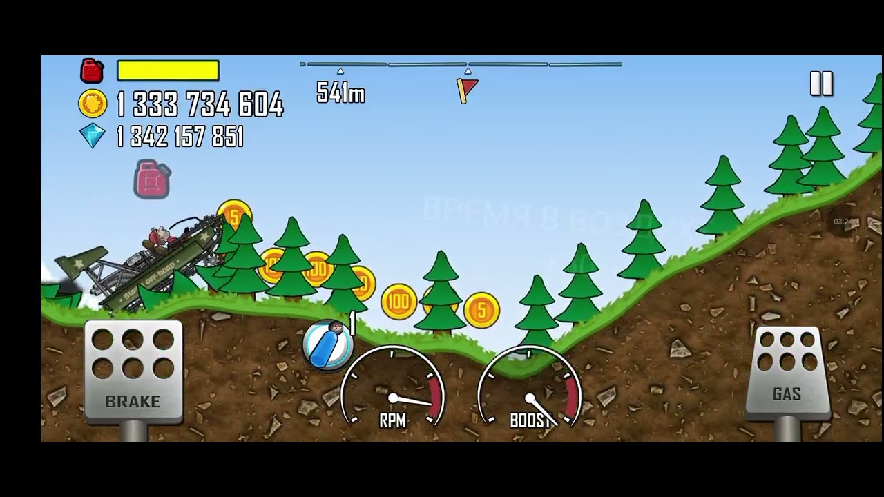 Играю hill climb racing