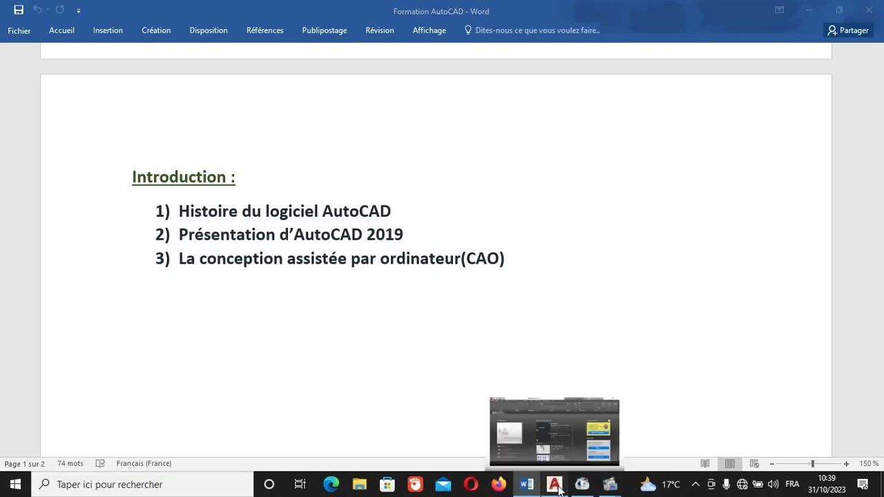 Formation AutoCAD Partie1