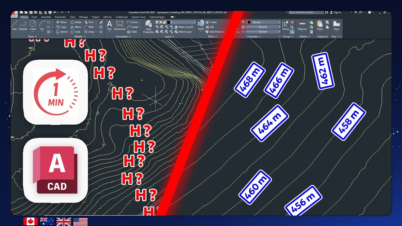 AutoCAD - How to automatically label the elevation (Z) of contour lines