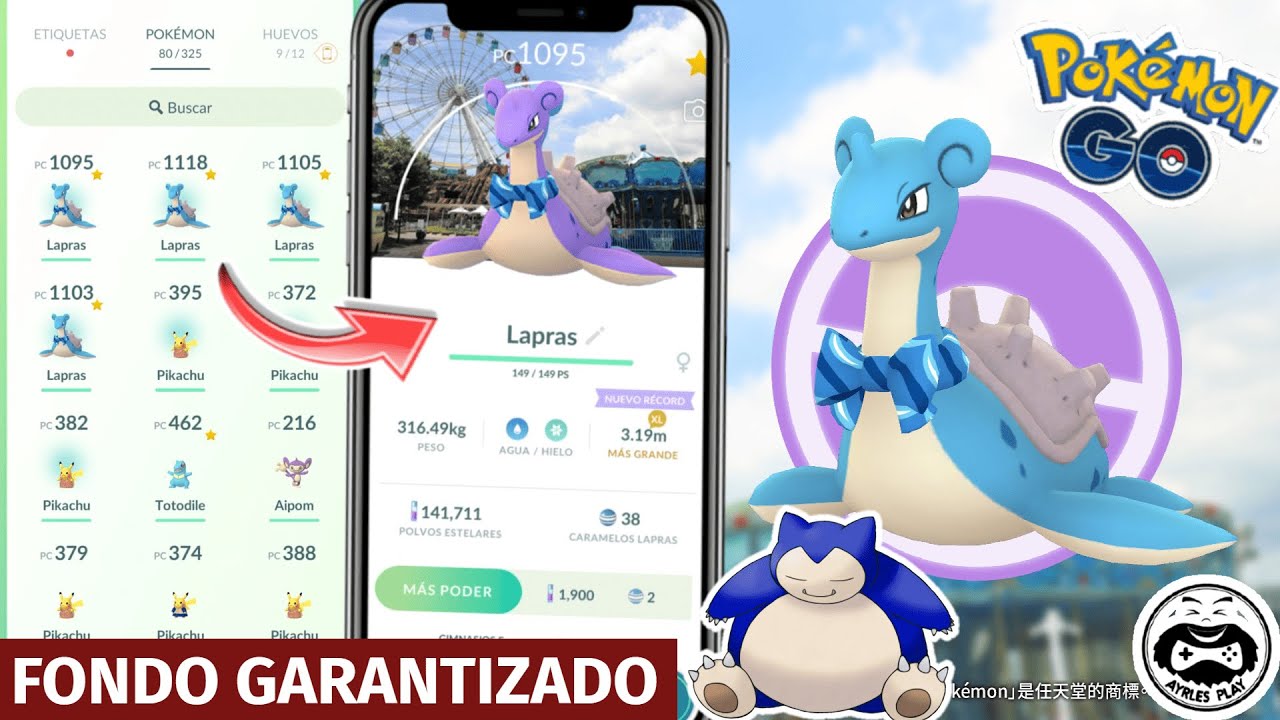 [F&aacute;cil] 4 LAPRAS con BUFANDA con FONDO ESPECIAL en el STAMP RALLY POKEMON GO