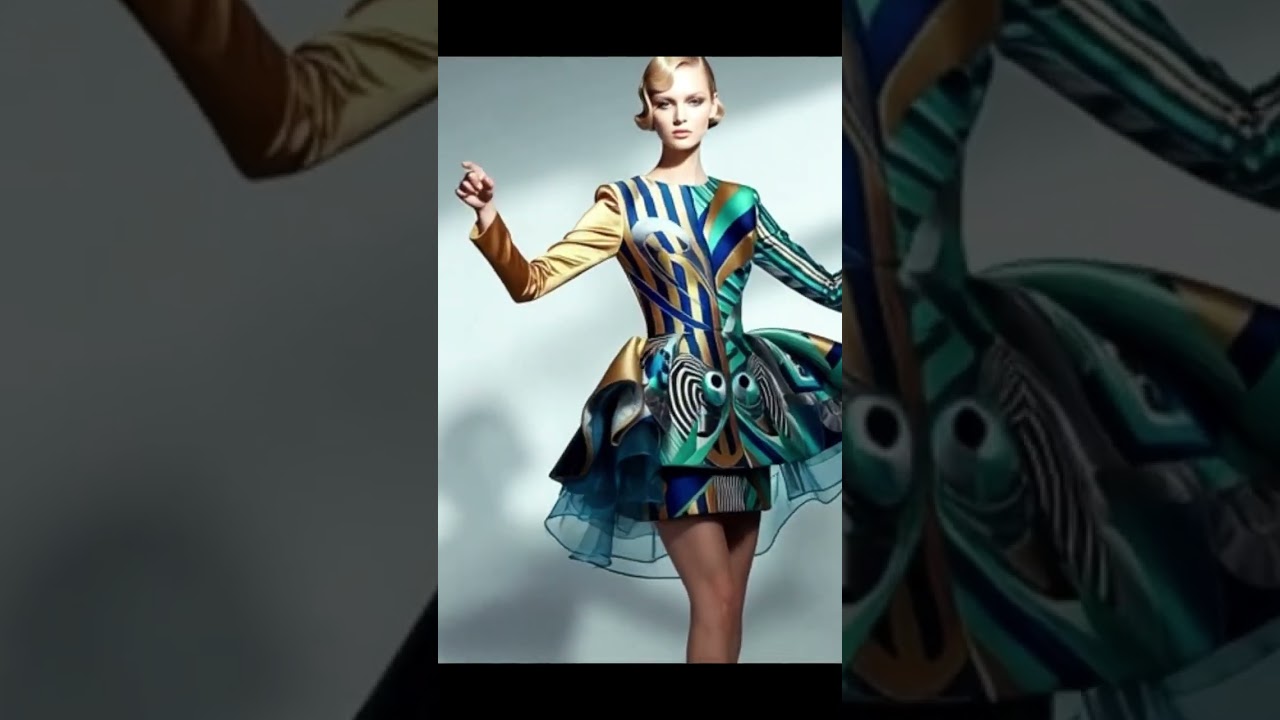 Сюрреализм в  fashion-показе  платьев #fashion#surrealfashion#авангарднаямода #artai #геометрияформ