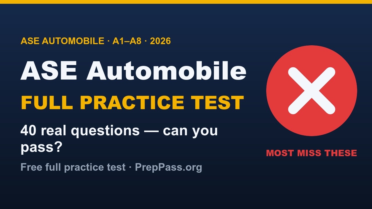 ASE Automobile Practice Test 2026 &mdash; 40 Real Questions & Answers | PrepPass.org