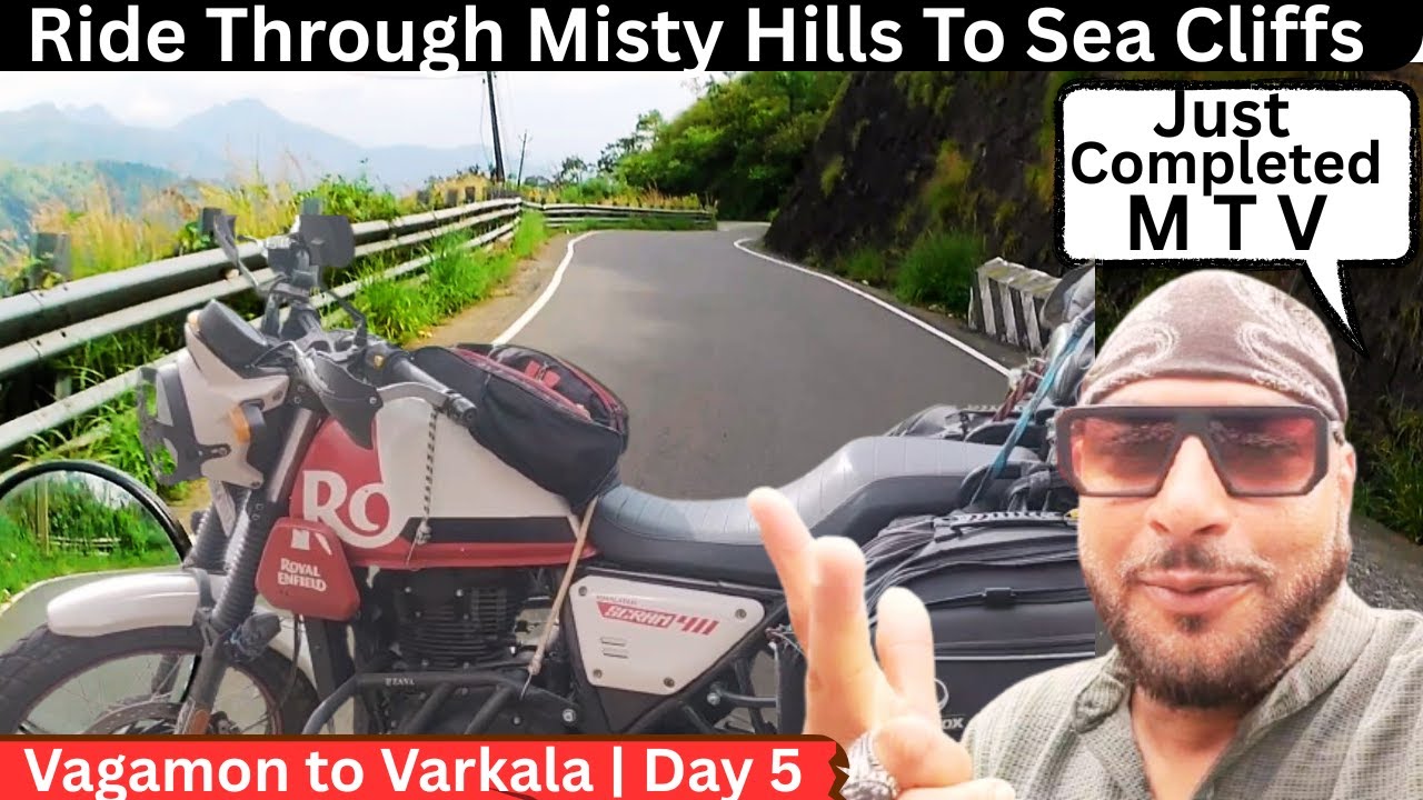 VAGAMON TO VARKALA | Riding Through Misty Hills To Sea Cliffs | Day 5 #motovlog  #yaadgar_miles
