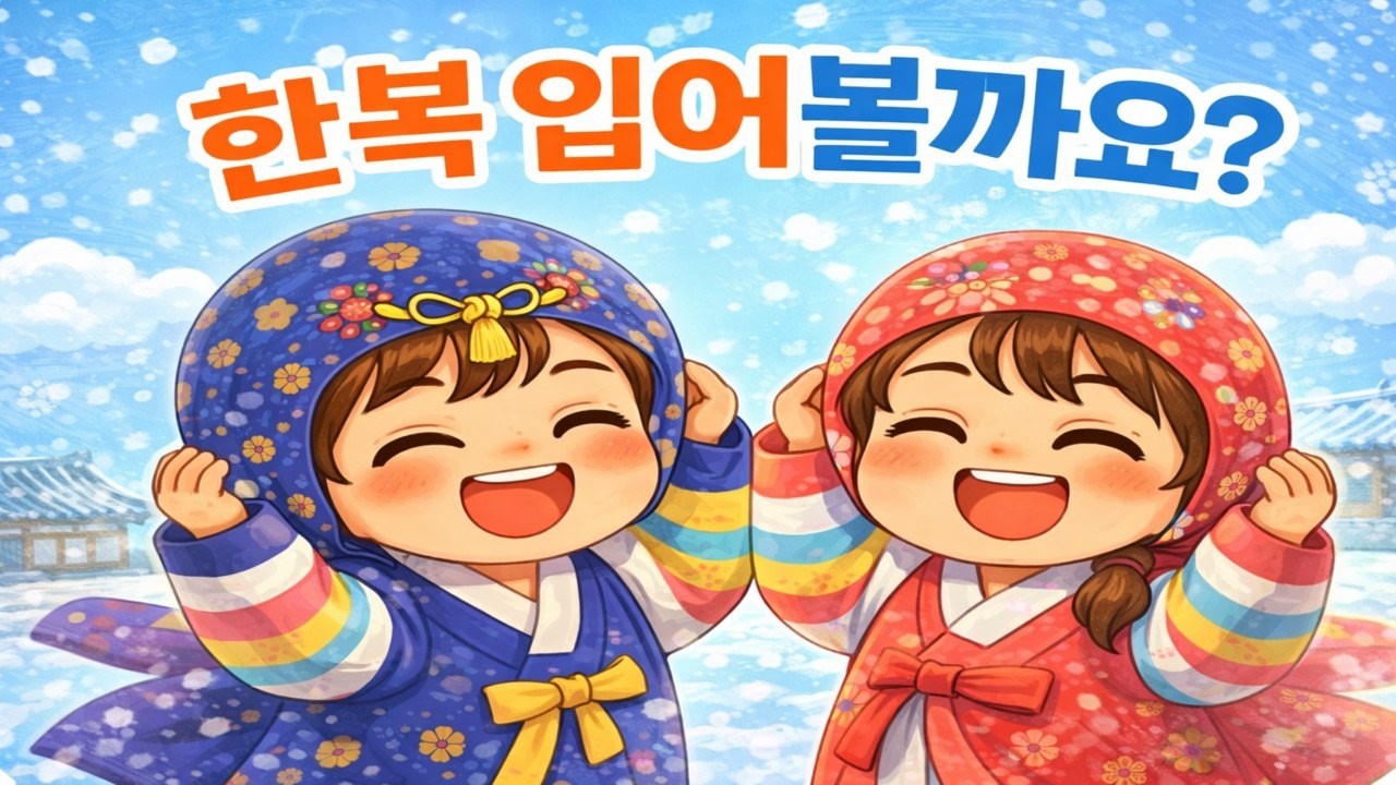 설날 한복 입어볼까요? 알록달록 우리 옷 🎶 | 신나는 한복 동요 | Korean Traditional Song for Kids | 한복이 좋아!