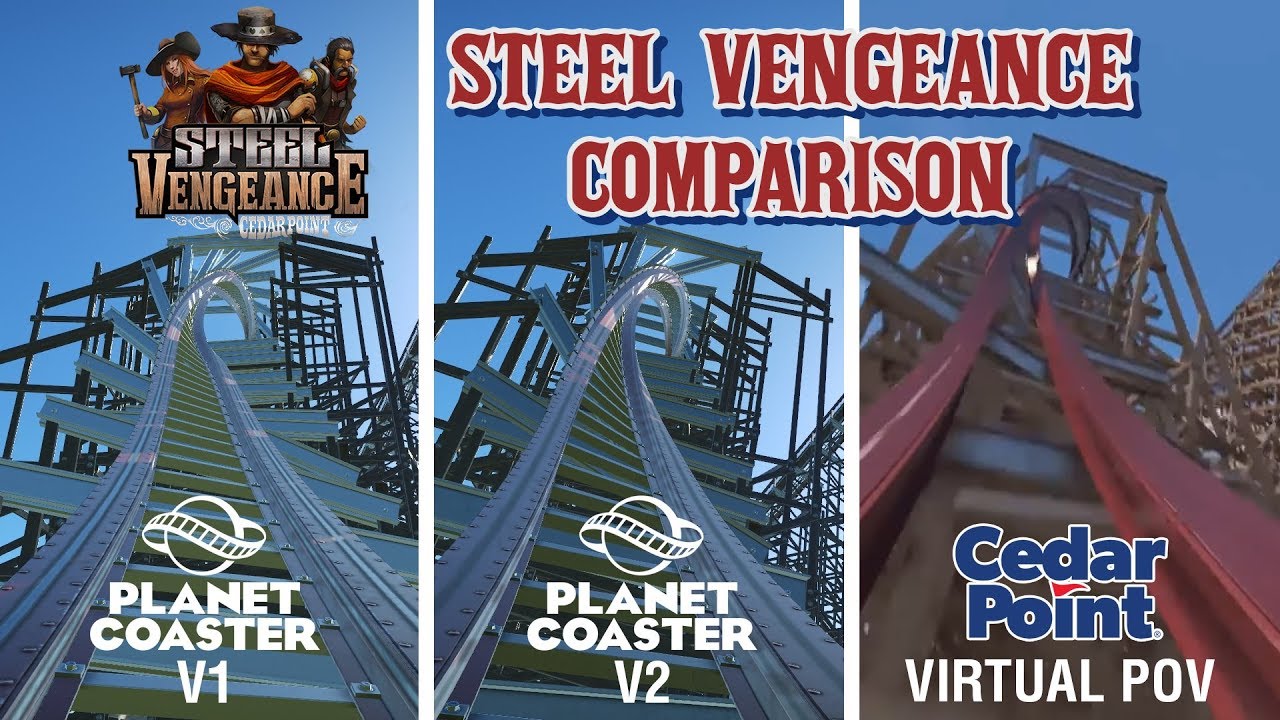 Planet Coaster Update 1.3.7 - Steel Vengeance V1, V2 and Cedar Point Virtual POV Comparisons